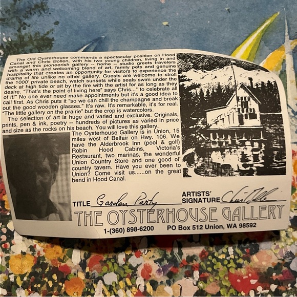 “Garden Party” Print by Chris Bollen 20.25x11.25- Unframed - Picture 6 of 11